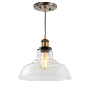 Litchfield 11" Farmhouse Metal/Glass LED Pendant - JONATHAN Y