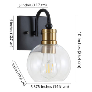 Marais Iron/Glass Rustic Vintage LED Vanity Light - JONATHAN Y