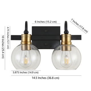 Marais Iron/Glass Rustic Vintage LED Vanity Light - JONATHAN Y