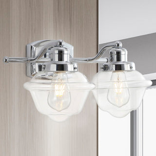 Orleans Iron/Glass schoolhouse LED Vanity Light - JONATHAN Y