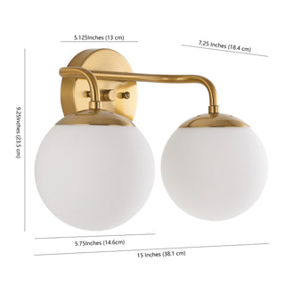 Louis Parisian Globe Metal/Frosted Glass Modern Contemporary LED Vanity - JONATHAN Y
