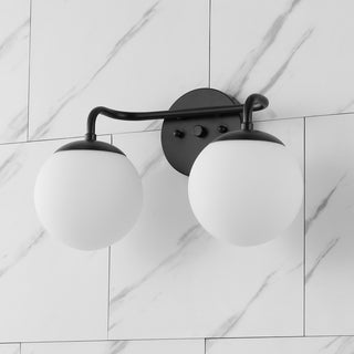 Louis Parisian Globe Metal/Frosted Glass Modern Contemporary LED Vanity - JONATHAN Y
