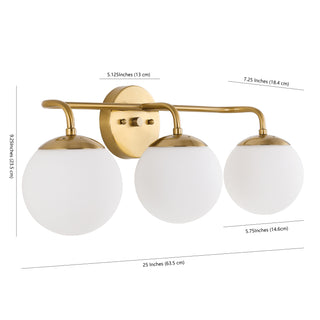 Louis Parisian Globe Metal/Frosted Glass Modern Contemporary LED Vanity - JONATHAN Y