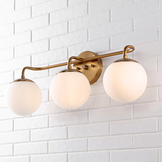 Louis Parisian Globe Metal/Frosted Glass Modern Contemporary LED Vanity - JONATHAN Y