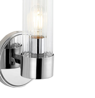 Cecil Tall Cylinder Iron/Striped Glass Modern Mid-Century LED Vanity - JONATHAN Y