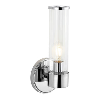 Cecil Tall Cylinder Iron/Striped Glass Modern Mid-Century LED Vanity - JONATHAN Y