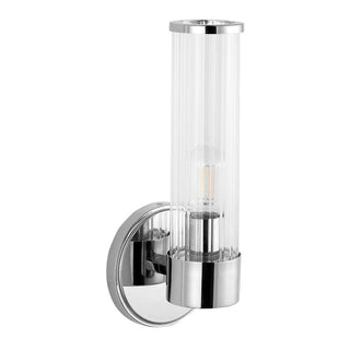 Cecil Tall Cylinder Iron/Striped Glass Modern Mid-Century LED Vanity - JONATHAN Y