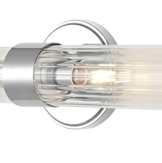 Cecil Tall Cylinder Iron/Striped Glass Modern Mid-Century LED Vanity - JONATHAN Y