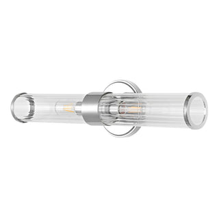 Cecil Tall Cylinder Iron/Striped Glass Modern Mid-Century LED Vanity - JONATHAN Y
