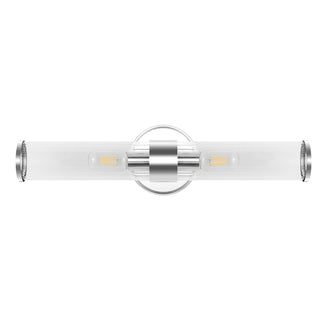Cecil Tall Cylinder Iron/Striped Glass Modern Mid-Century LED Vanity - JONATHAN Y
