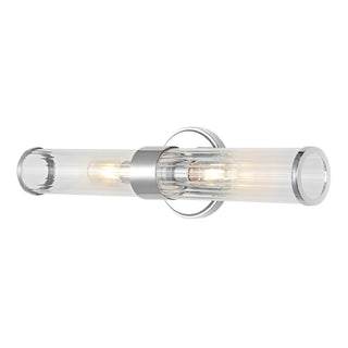 Cecil Tall Cylinder Iron/Striped Glass Modern Mid-Century LED Vanity - JONATHAN Y