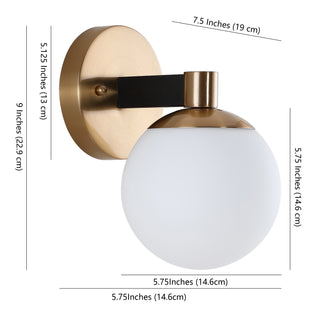 Modernist Globe Metal/Frosted Glass Modern Contemporary LED Vanity - JONATHAN Y