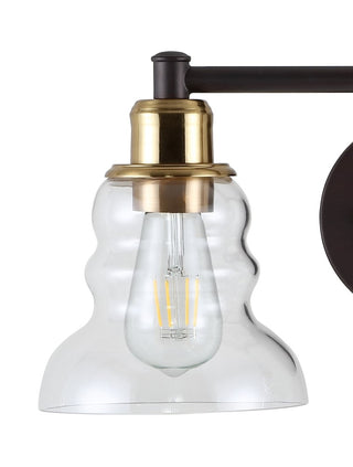 Manhattan Vintage Metal/Glass Industrial Rustic LED Vanity - JONATHAN Y