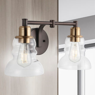 Manhattan Vintage Metal/Glass Industrial Rustic LED Vanity - JONATHAN Y