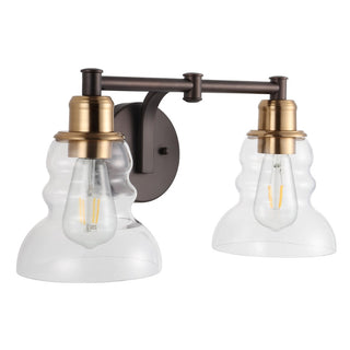 Manhattan Vintage Metal/Glass Industrial Rustic LED Vanity - JONATHAN Y