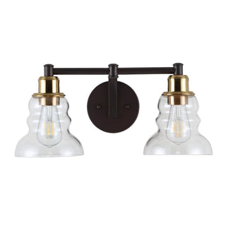 Manhattan Vintage Metal/Glass Industrial Rustic LED Vanity - JONATHAN Y