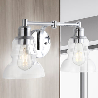 Manhattan Vintage Metal/Glass Industrial Rustic LED Vanity - JONATHAN Y