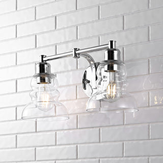Manhattan Vintage Metal/Glass Industrial Rustic LED Vanity - JONATHAN Y