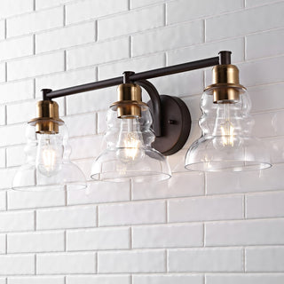 Manhattan Vintage Metal/Glass Industrial Rustic LED Vanity