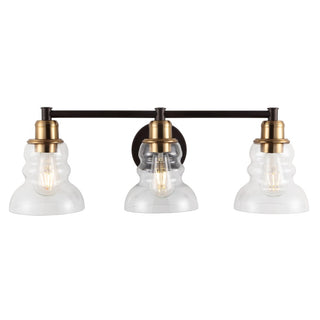 Manhattan Vintage Metal/Glass Industrial Rustic LED Vanity