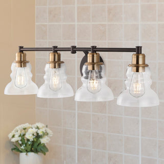 Manhattan Vintage Metal/Glass Industrial Rustic LED Vanity
