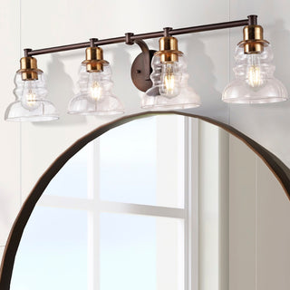 Manhattan Vintage Metal/Glass Industrial Rustic LED Vanity