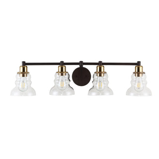 Manhattan Vintage Metal/Glass Industrial Rustic LED Vanity