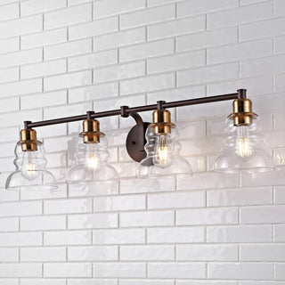 Manhattan Vintage Metal/Glass Industrial Rustic LED Vanity