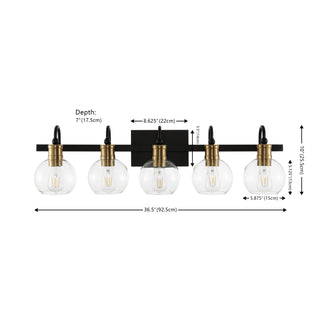 Marais Iron/Glass Rustic Vintage LED Vanity Light