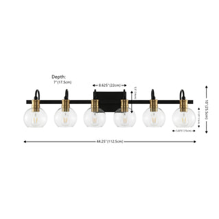 Marais Iron/Glass Rustic Vintage LED Vanity Light