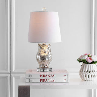 Night Owl 19" Glass/Crystal LED Table Lamp - JONATHAN Y