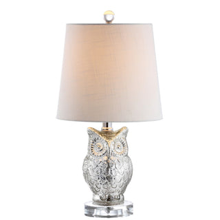 Night Owl 19" Glass/Crystal LED Table Lamp - JONATHAN Y