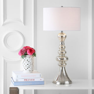 Madeline 35" Curved Glass LED Table Lamp - JONATHAN Y