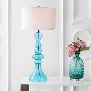 Madeline 35" Curved Glass LED Table Lamp - JONATHAN Y