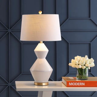 Alba 29" Geometric Ceramic/Metal LED Table Lamp - JONATHAN Y