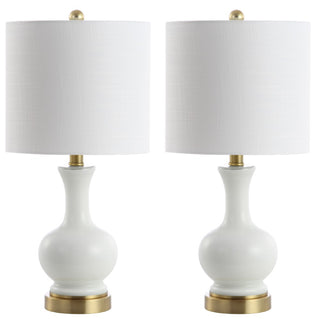 Cox 22" Glass/Metal LED Table Lamp - JONATHAN Y