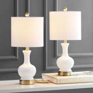 Cox 22" Glass/Metal LED Table Lamp - JONATHAN Y