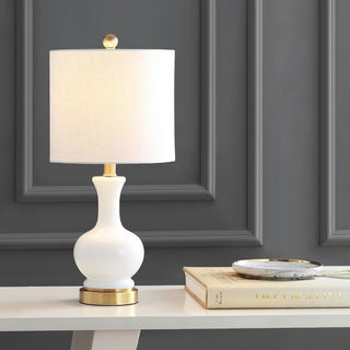 Cox 22" Glass/Metal LED Table Lamp - JONATHAN Y