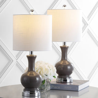 Cox 22" Glass/Metal LED Table Lamp - JONATHAN Y