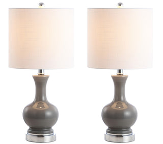 Cox 22" Glass/Metal LED Table Lamp - JONATHAN Y