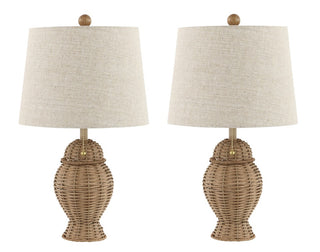 Margie Wicker 20.5"  Bohemian Rustic Iron LED Table Lamp - JONATHAN Y