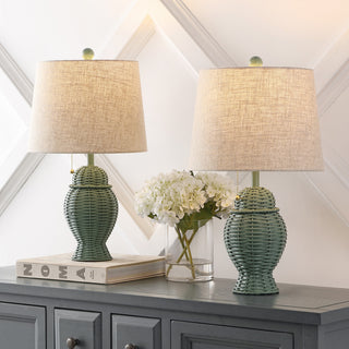 Margie Wicker 20.5"  Bohemian Rustic Iron LED Table Lamp - JONATHAN Y