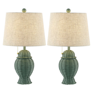 Margie Wicker 20.5"  Bohemian Rustic Iron LED Table Lamp - JONATHAN Y