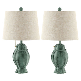 Margie Wicker 20.5"  Bohemian Rustic Iron LED Table Lamp - JONATHAN Y