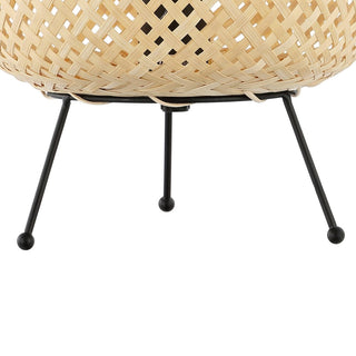 Palma 10.75" Bohemian Rustic Iron/Rattan LED Mini Table Lamp with Smart Bulb - JONATHAN Y
