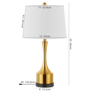 Cooper 26" Classic French Country Iron LED Table Lamp with USB Charging Port - JONATHAN Y