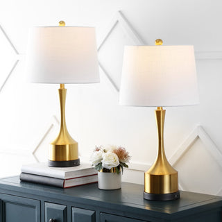 Cooper 26" Classic French Country Iron LED Table Lamp with USB Charging Port - JONATHAN Y