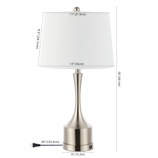 Cooper 26" Classic French Country Iron LED Table Lamp with USB Charging Port - JONATHAN Y