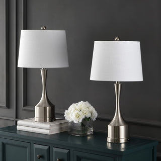 Cooper 26" Classic French Country Iron LED Table Lamp with USB Charging Port - JONATHAN Y