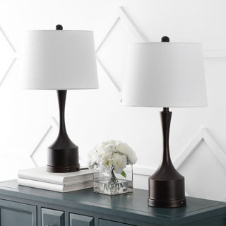 Cooper 26" Classic French Country Iron LED Table Lamp with USB Charging Port - JONATHAN Y